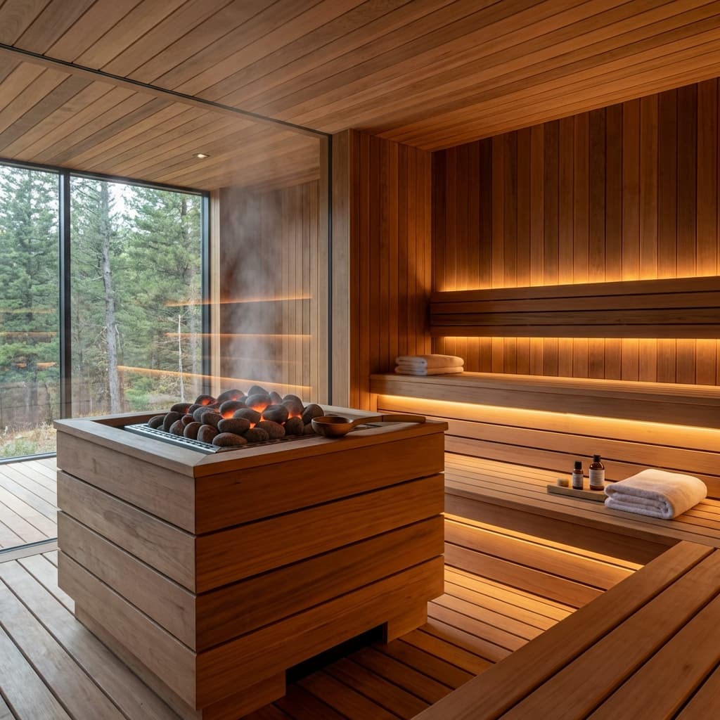 Sauna interior detail